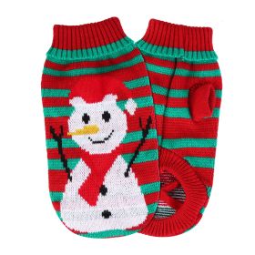 Pet Christmas Turtleneck Sweater Dog Cat Christmas Clothes Snowman Stripes Costume Winter Holiday Sweater for Small Medium Kitten Puppy Cats Dogs (Option: Snowman_L)