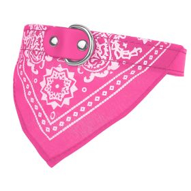 Adjustable Bandana Leather Pet Collar Triangle Scarf (Option: Pink_M)