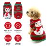 Pet Christmas Turtleneck Sweater Dog Cat Christmas Clothes Snowman Stripes Costume Winter Holiday Sweater for Small Medium Kitten Puppy Cats Dogs