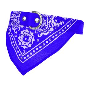 Adjustable Bandana Leather Pet Collar Triangle Scarf (Option: Blue_M)