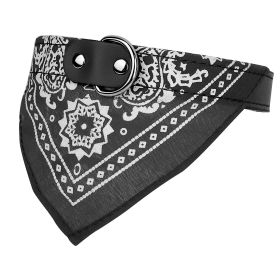 Adjustable Bandana Leather Pet Collar Triangle Scarf (Option: Black_L)