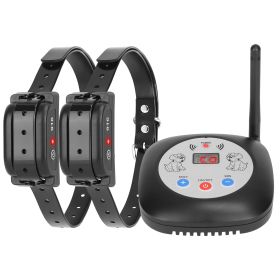 328FT Electric Wireless Dog Fence System With GPS Location Monitor Collar Receiver Rechargeable Beep Vibration Fence System for Small Medium Large Dog (Option: 2Collar)