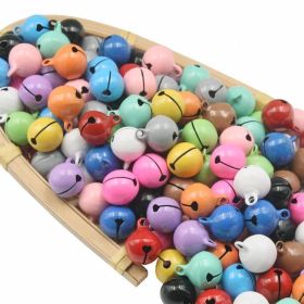 10 Pcs 14mm Iron Candy Color Paint Small Bell Keychain Doll Accessories Pet Collar Pendant Christmas Metal Bell (Color: Yellow)