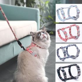 Cat Collar Harness Leash Traction Rope Chest Strap Pet Safe Gentle Leader Come with Me Kitty Harness Bungee Drop Shipping (Color: Red, size: M 32-50cm chest)