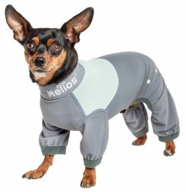 Dog Helios 'Tail Runner' Lightweight 4-Way-Stretch Breathable Full Bodied Performance Dog Track Suit (Color: Grey, size: medium)