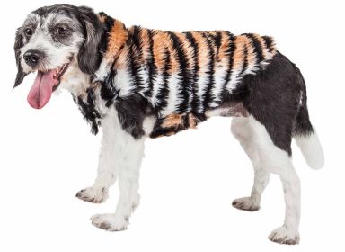 Pet Life Luxe 'Tigerbone' Glamourous Tiger Patterned Mink Fur Dog Coat Jacket (size: X-Small)