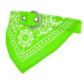 Adjustable Bandana Leather Pet Collar Triangle Scarf (Option: Green_M)