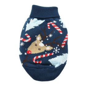 Dog Cable Knit 100% Cotton Sweater (Color: Ugly Raindeer, size: X-Large)